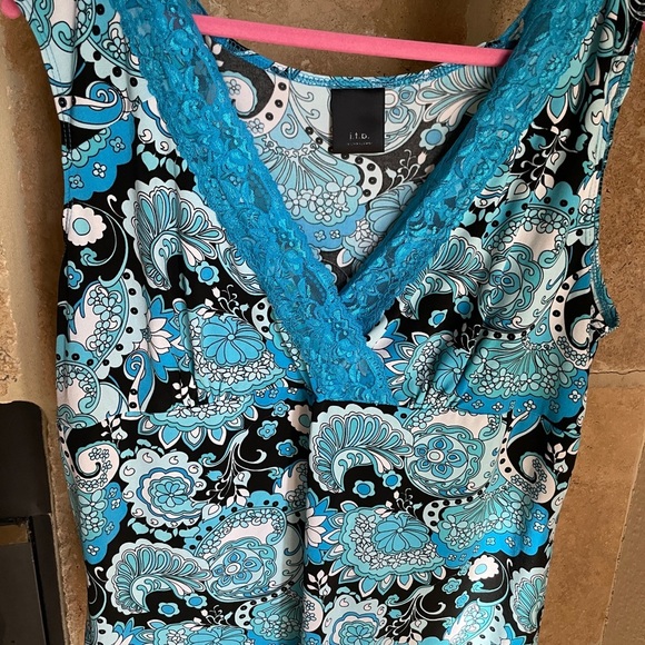 Women’s Nordstrom VTG retro Y2k 90’s bright abstract lace cami blouse IX - Picture 7 of 7